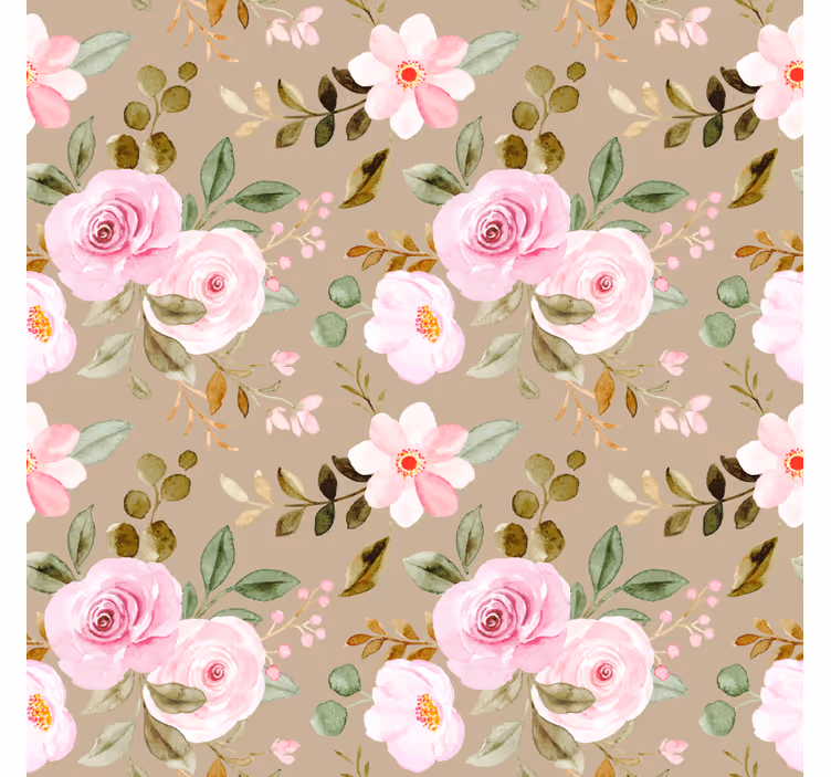 Flower wallpaper vintage beige rose texture - TenStickers