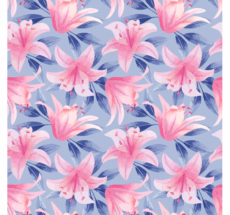 Flower wallpaper in pink and purple watercolor - TenStickers