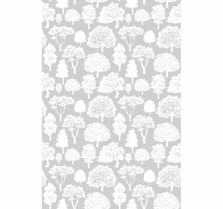 Tree wallpaper in white and grey tones - TenStickers