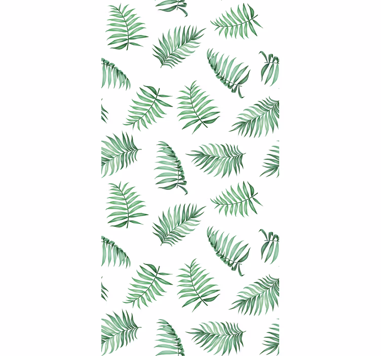 Tree wallpaper green palm leaves - TenStickers
