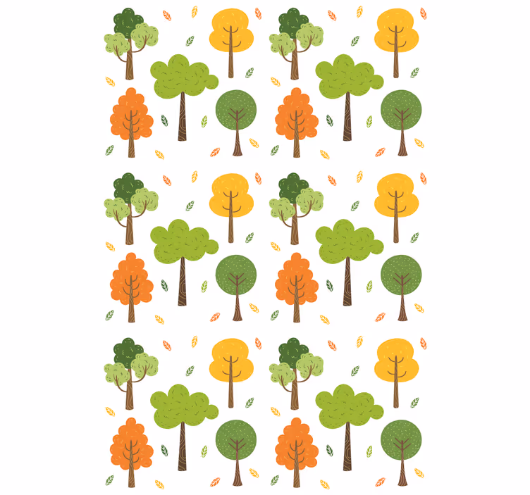 Tree wallpaper colorful design - TenStickers