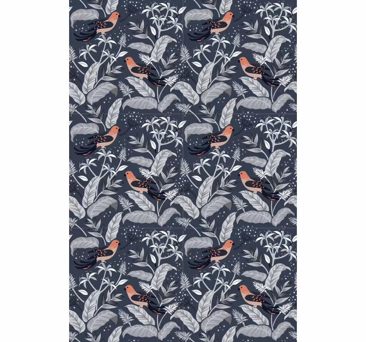 Office wallpaper with little birds - TenStickers