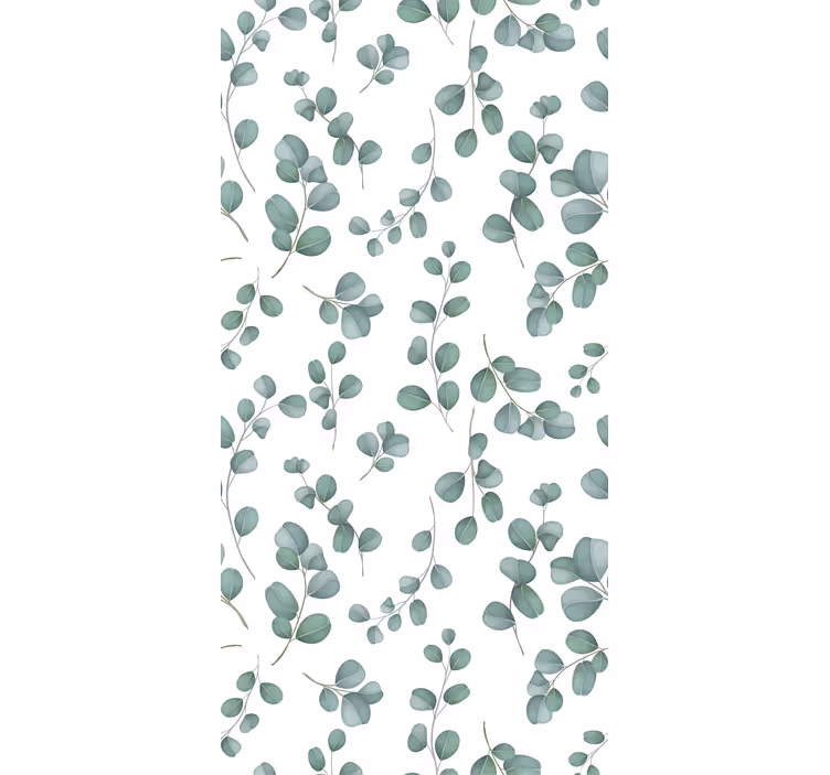 Living room wallpaper eucalyptus leaf design - TenStickers