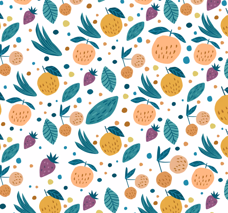 Kitchen wallpaper with fruit flavors - TenStickers