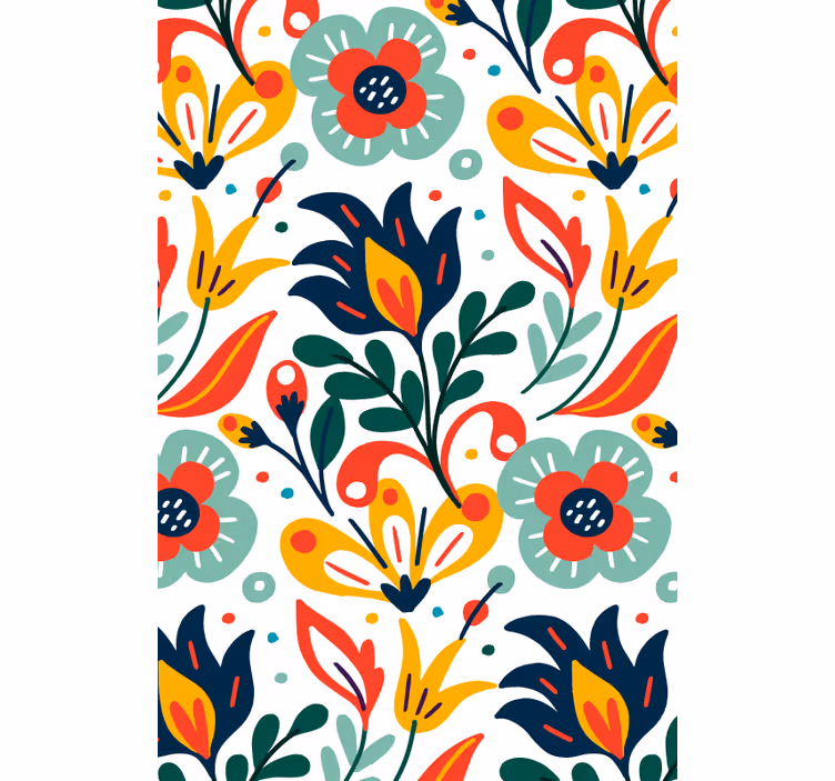 Modern wallpaper multicolor floral design - TenStickers