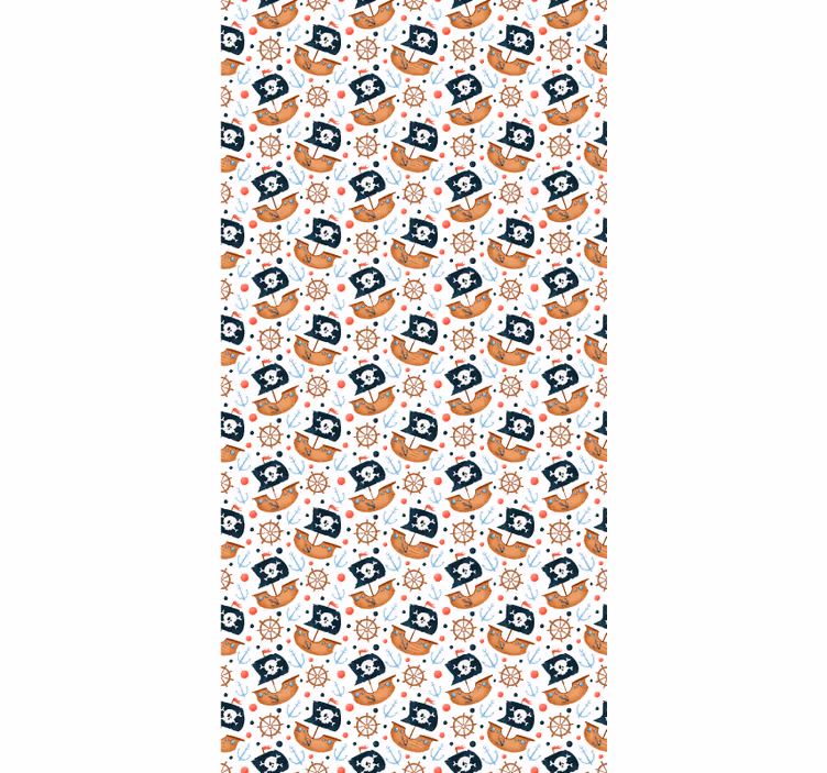 Modern wallpaper cute cartoon pirate ship design - TenStickers