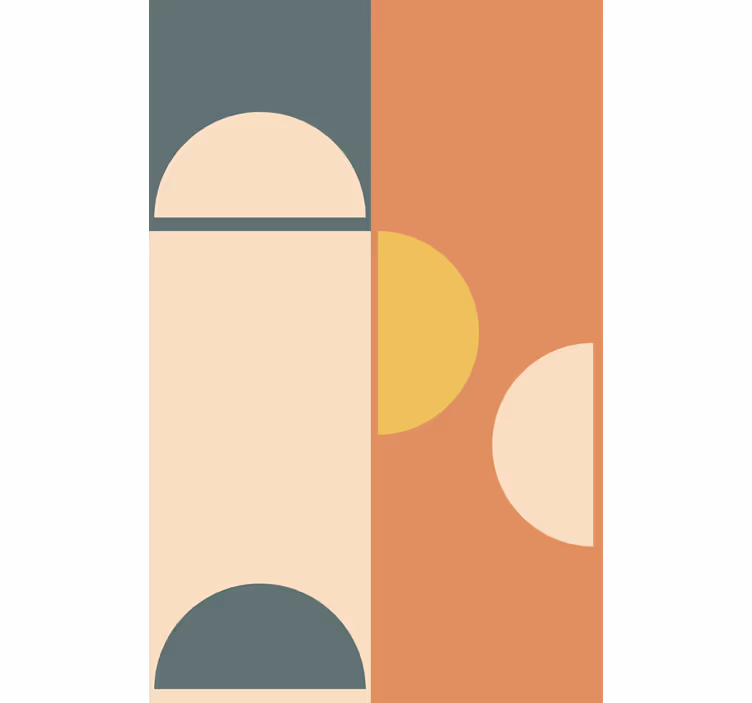 Modern wallpaper with semi-circles and rectangles art - TenStickers