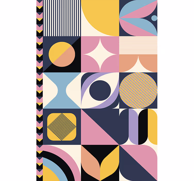 Modern wallpaper featuring geometric art prints - TenStickers