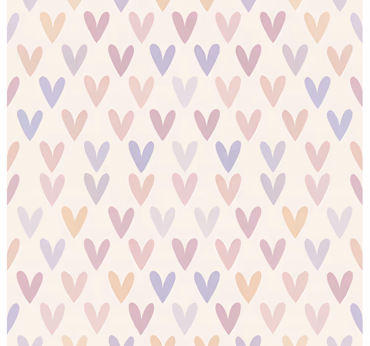 Teenage bedroom wallpaper pastel heart design - TenStickers
