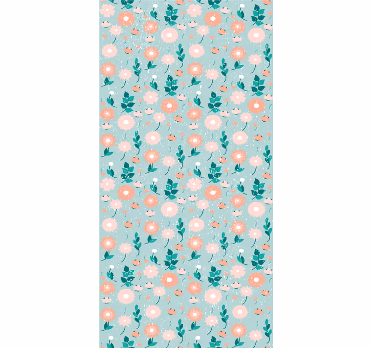 Teenage bedroom wallpaper peach-colored blossoms - TenStickers