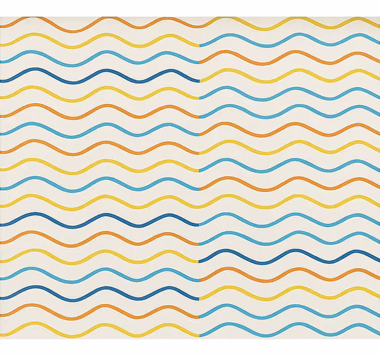 Teenage bedroom wallpaper in colorful wavy lines - TenStickers