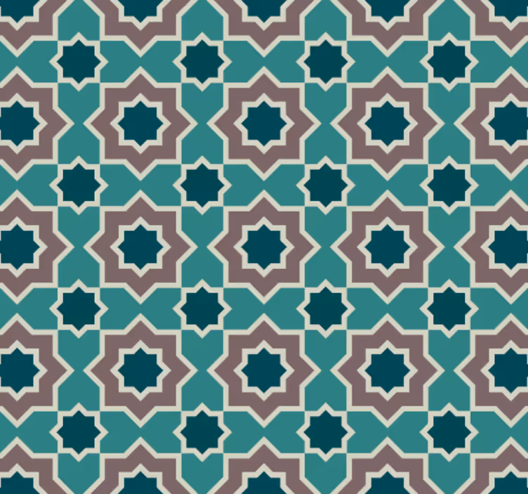 Kitchen wallpaper in turquoise and green shapes - TenStickers