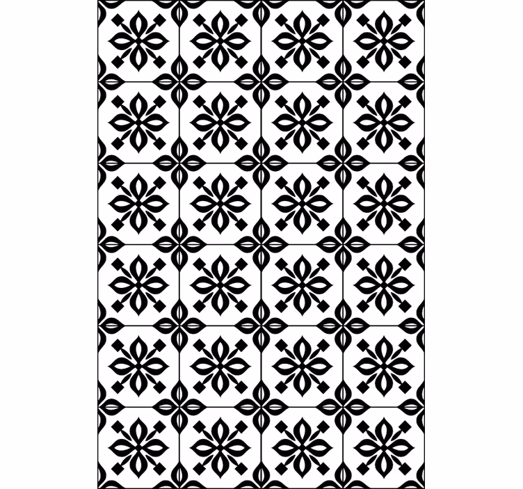Living room wallpaper black and white mosaic - TenStickers