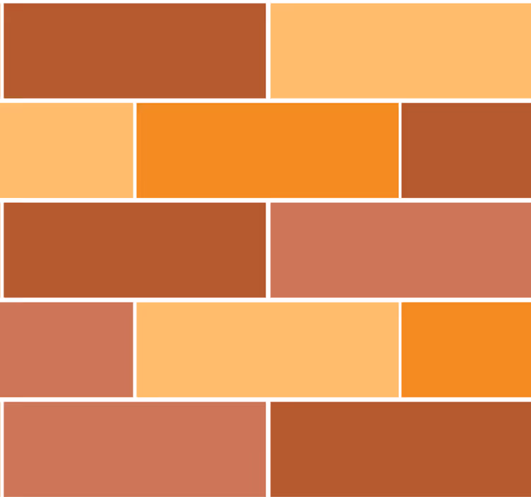 Bathroom wallpaper colorful brick pattern - TenStickers