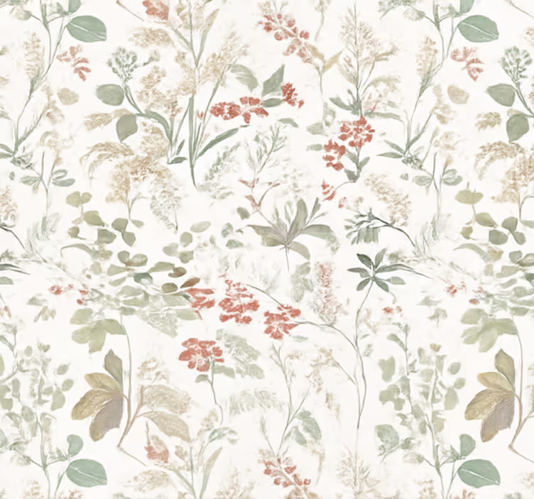 Living room wallpaper summer meadow path - TenStickers