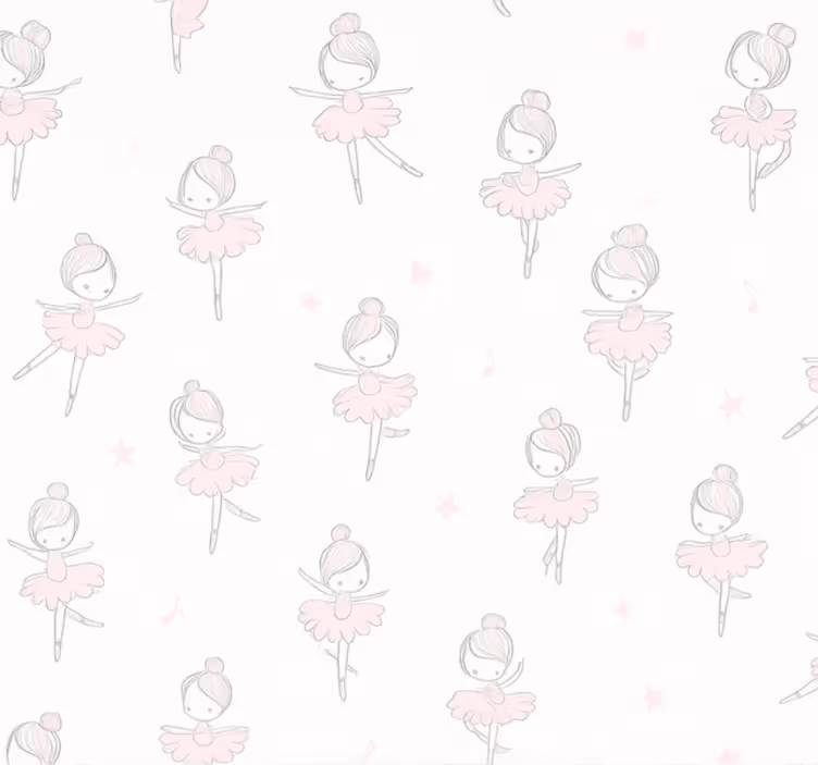 Living room wallpaper cute ballerina design - TenStickers