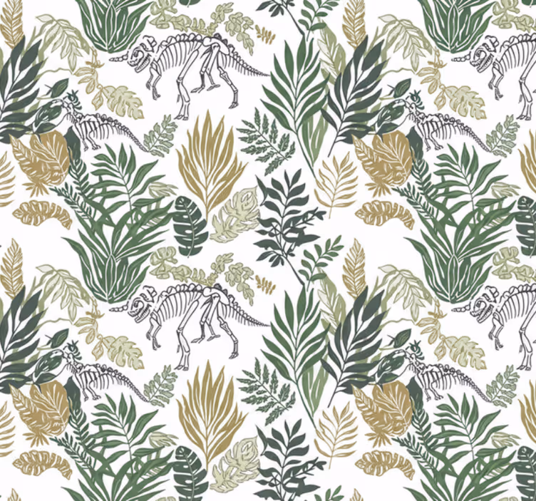 Living room wallpaper dinosaur print - TenStickers