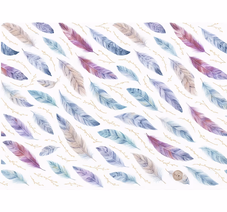 Kids wallpaper colorful feather design - TenStickers