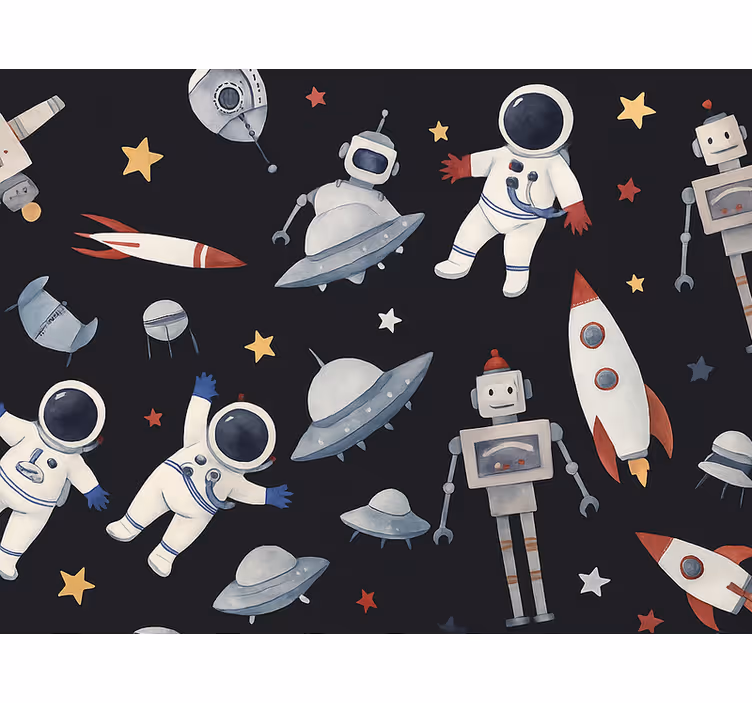 Kids wallpaper cosmic children - TenStickers