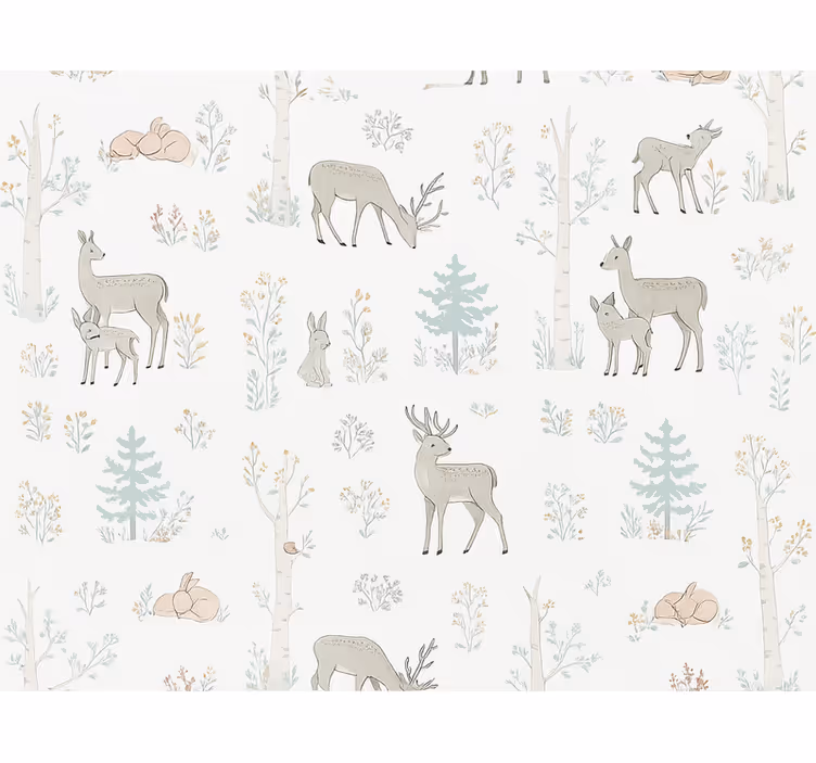 Master bedroom wallpaper in children's floral - TenStickers