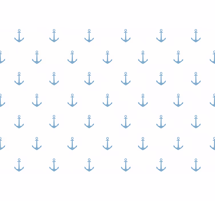 Kids wallpaper blue anchor pattern - TenStickers