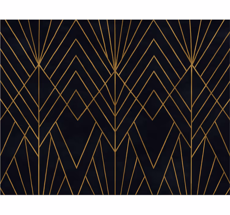 Master bedroom wallpaper with elegant gold designs - TenStickers