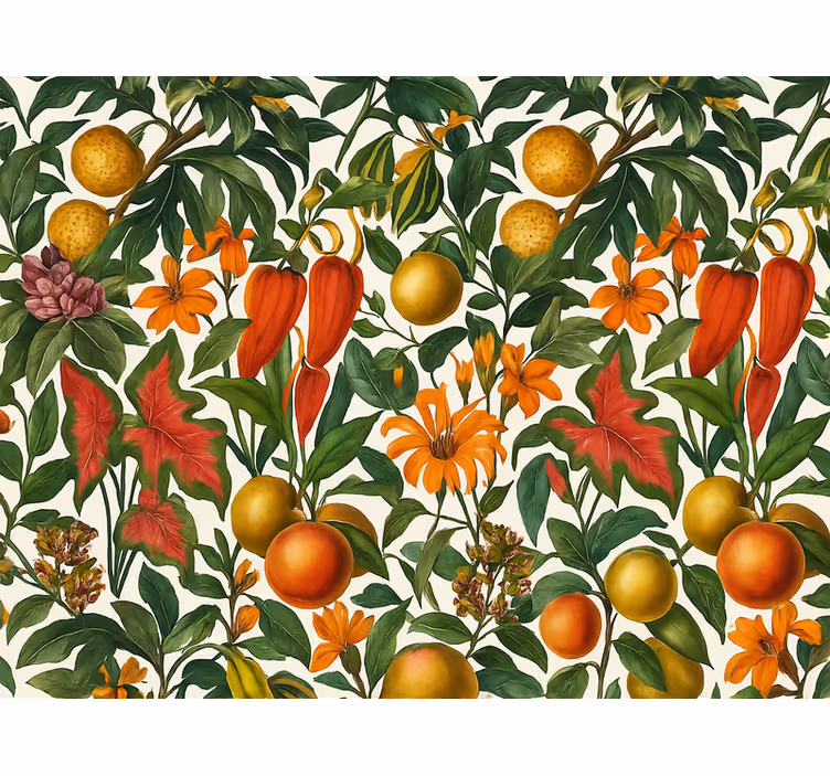 Living room wallpaper colorful exotic design - TenStickers