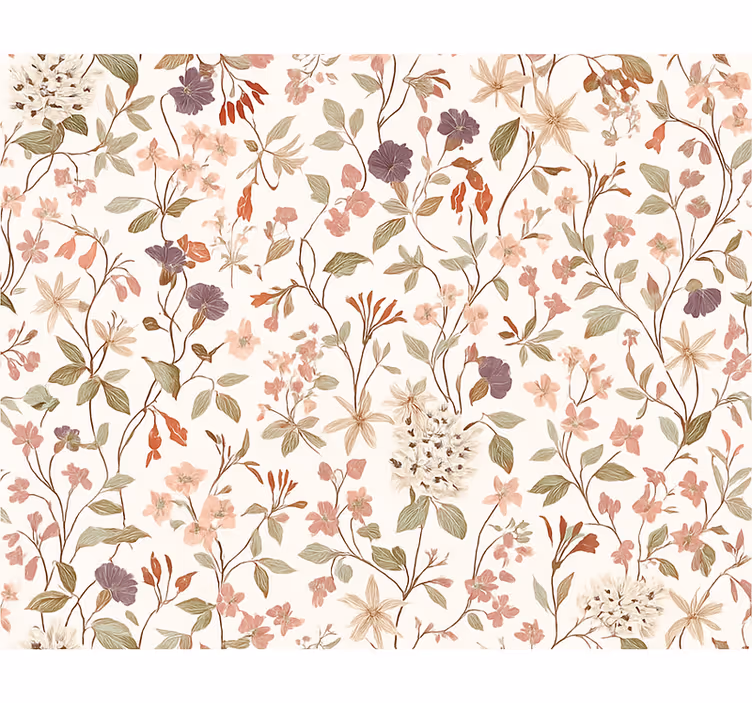 Master bedroom wallpaper pink floral design - TenStickers