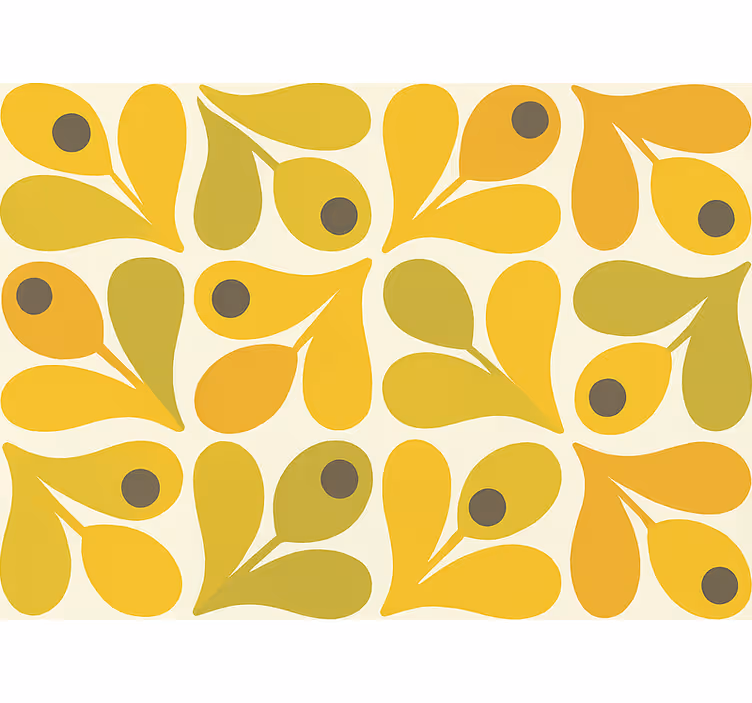 Living room wallpaper retro yellow geometrics - TenStickers