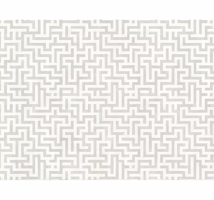 Living room wallpaper silver maze pattern - TenStickers