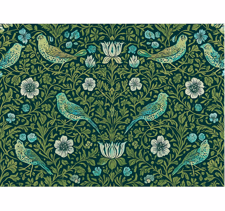Master bedroom wallpaper ornamental floral & bird - TenStickers