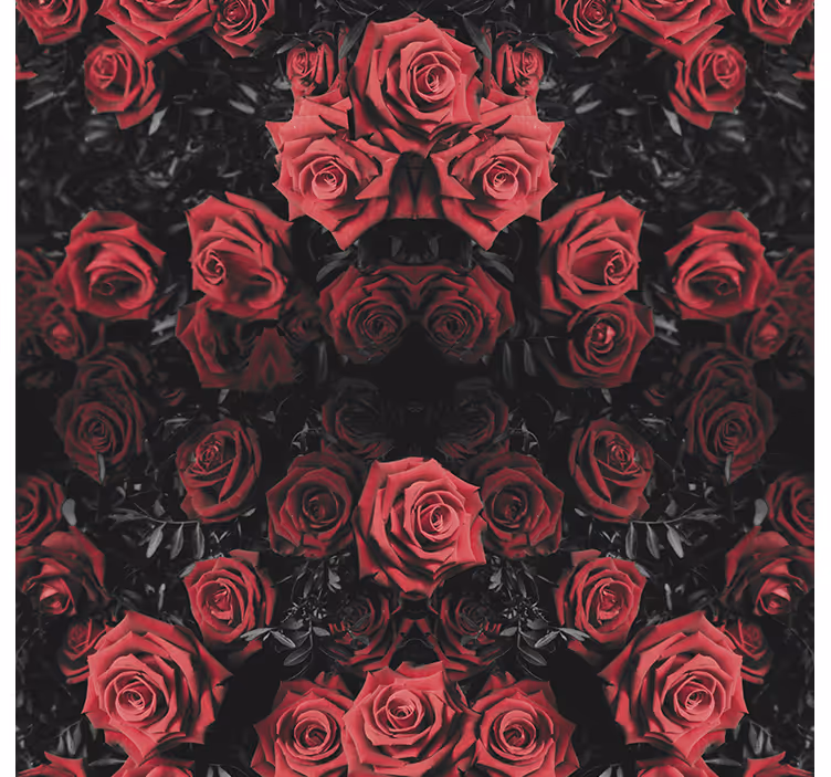 Flower wallpaper beautiful red roses design - TenStickers