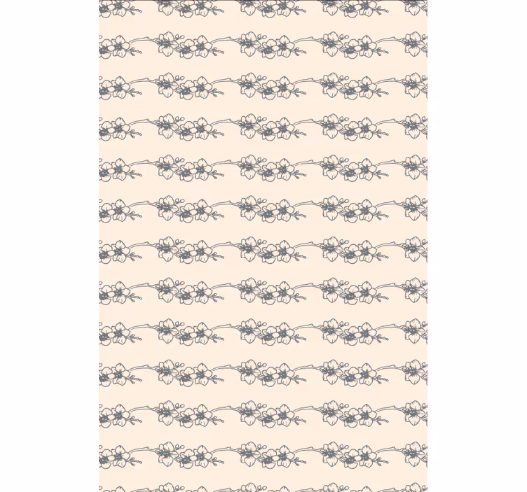 Ornamental flower wallpaper with orchid line art - TenStickers