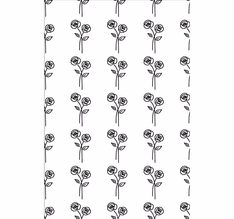 Ornamental flower wallpaper pair of roses design - TenStickers