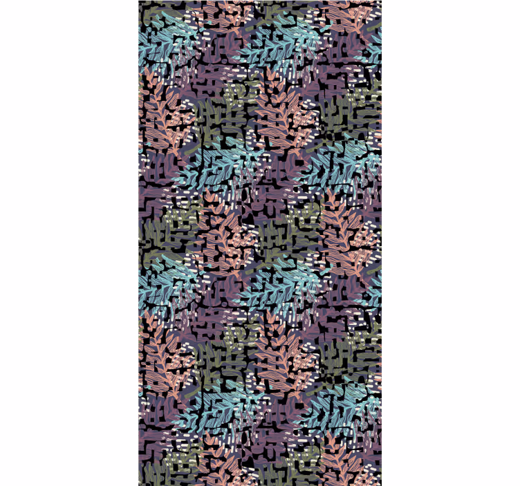 Colorful original splashy flora ornamental flower wallpaper - TenStickers