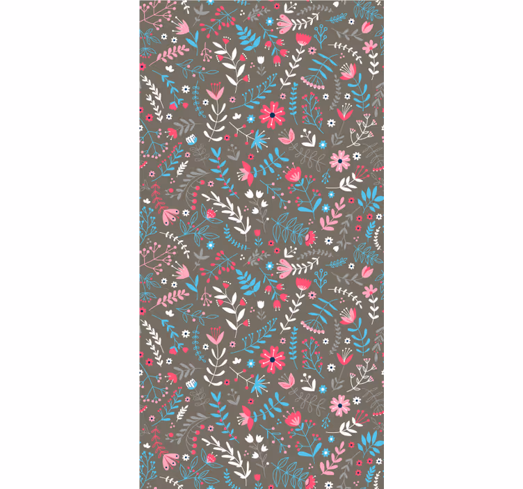 Ornamental flower wallpaper in vibrant floral design - TenStickers
