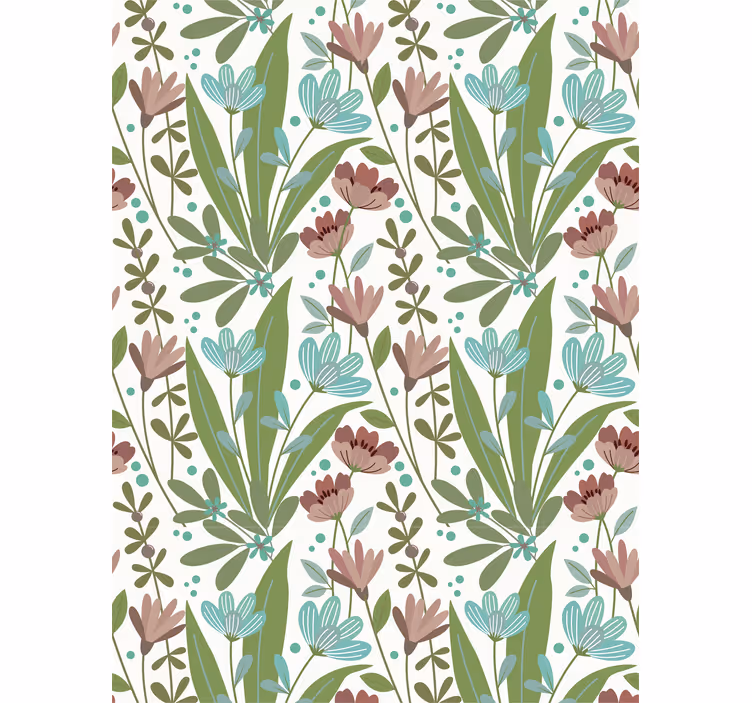 Ornamental flower wallpaper in vintage floral style - TenStickers
