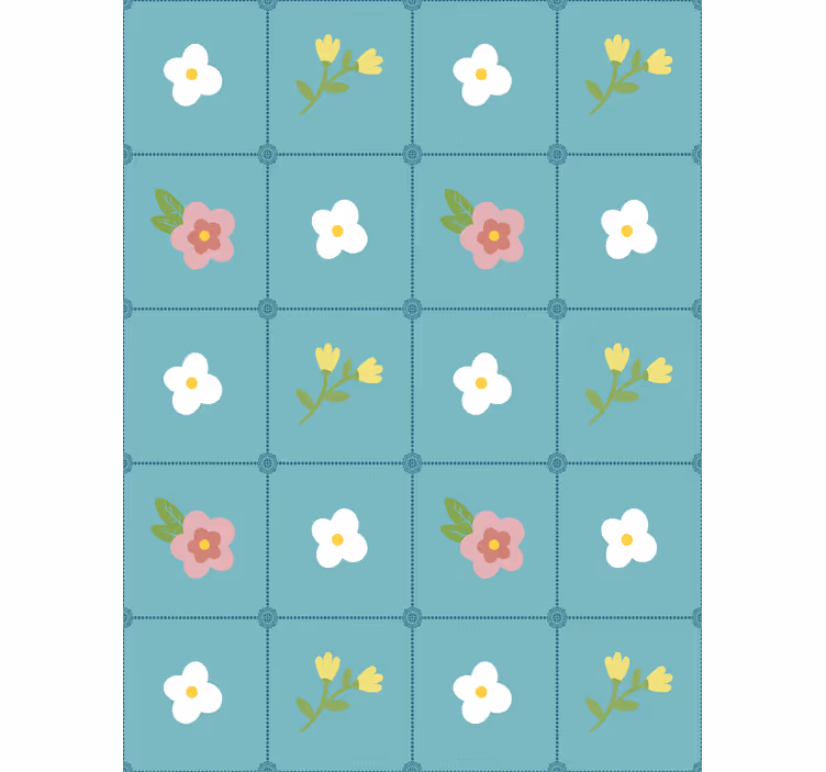 Ornamental flower wallpaper "granny chic" decor - TenStickers