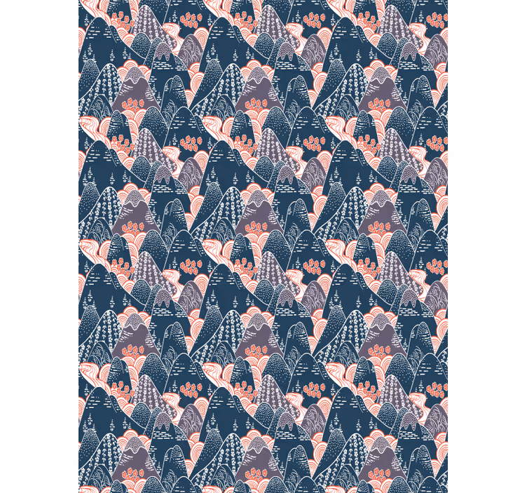 Master bedroom wallpaper with multicolor japanese design - TenStickers