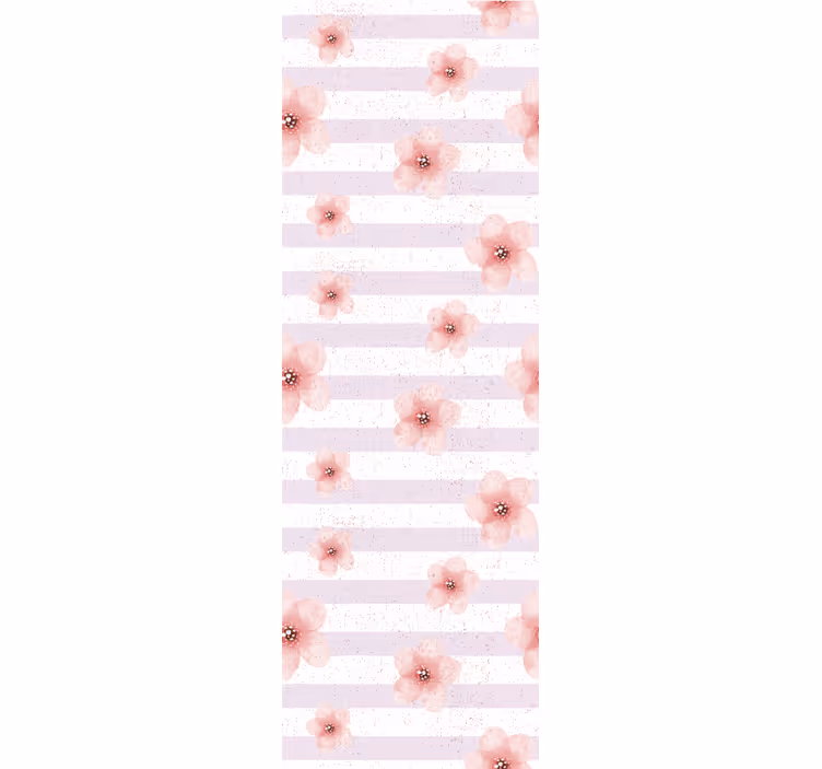 Bedroom wallpaper in shabby chic vertical pink lines - TenStickers