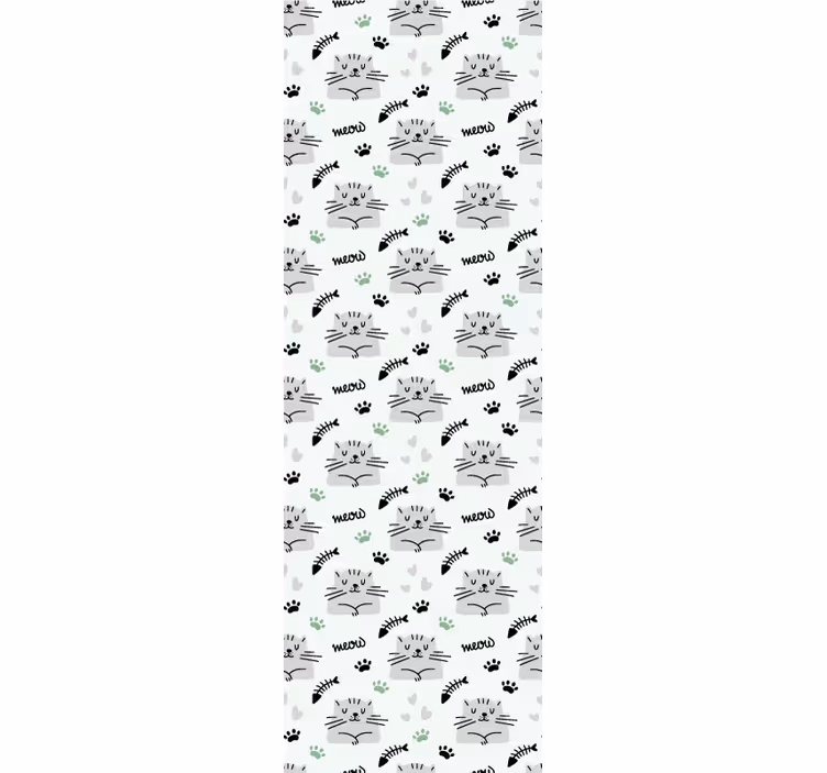 Bedroom wallpaper cute cats with paws design - TenStickers