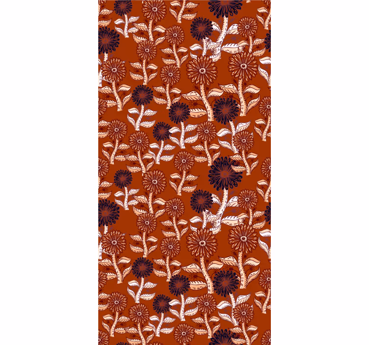 Bedroom wallpaper with african abstract sunflower design - TenStickers