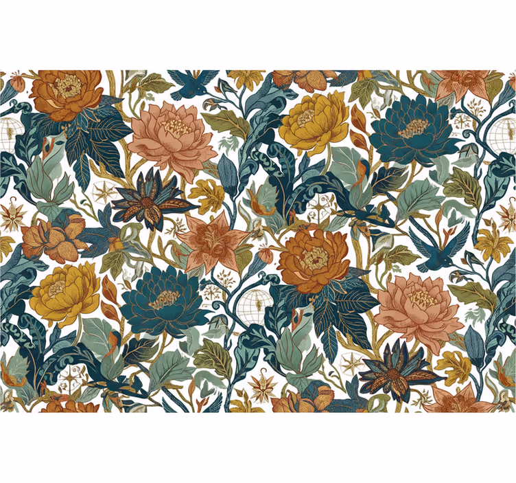 Flower wallpaper inspired by travel themes - TenStickers