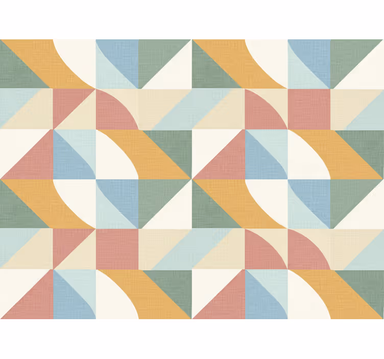 Rustic wallpaper with pale geometric patterns - TenStickers