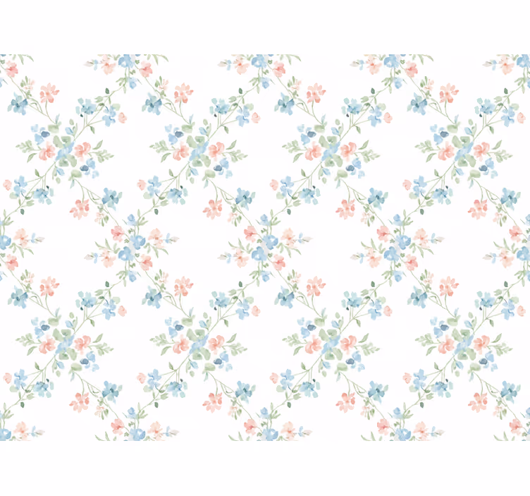 Flower wallpaper small flowers in soft watercolor - TenStickers