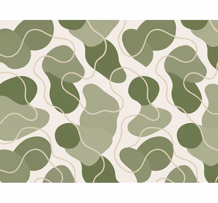 Abstract wallpaper muddy green organic flow - TenStickers