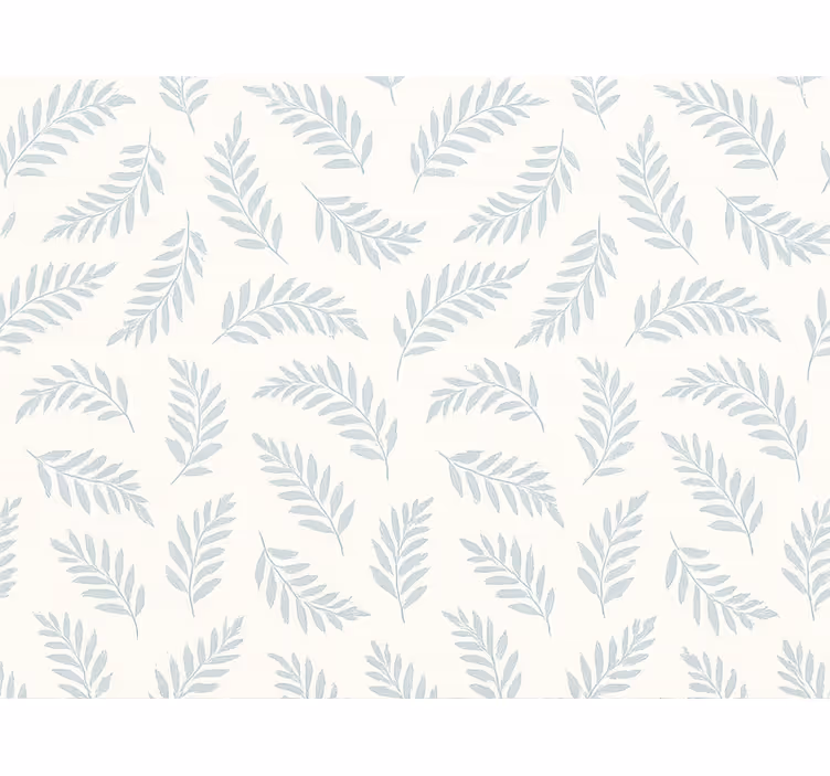 Leaf wallpaper light and airy blue fern - TenStickers