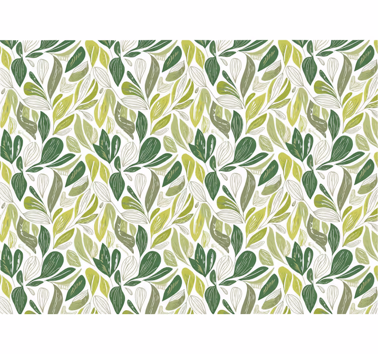 Leaf wallpaper in green and beige design - TenStickers
