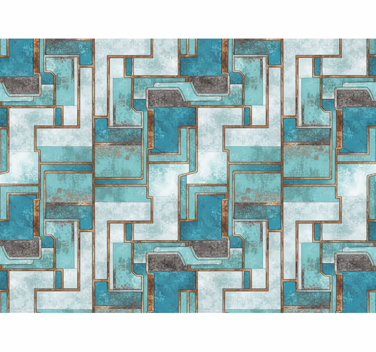Industrial wallpaper in turquoise (b0855ttmj8) - TenStickers
