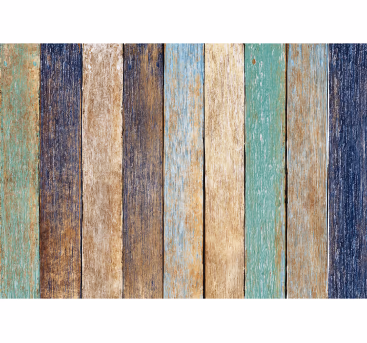 Rustic wallpaper blue summer wood - TenStickers